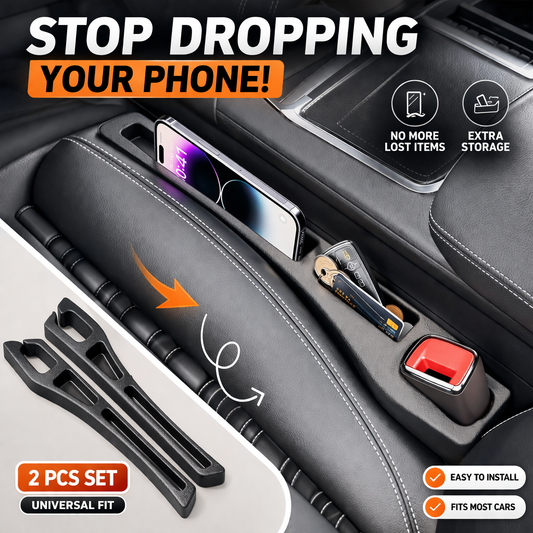Car Seat Gap Filler Organizer (2PCS) – Stop Dropping Your Phone, Fill the Gap & Add Extra Storage Instantly